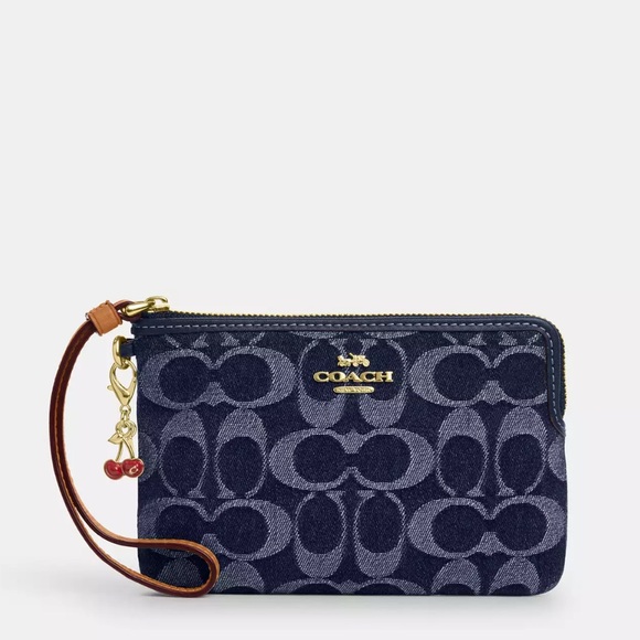 NWT Coach Corner Zip Wristlet In Signature
Denim - Picture 1 of 6